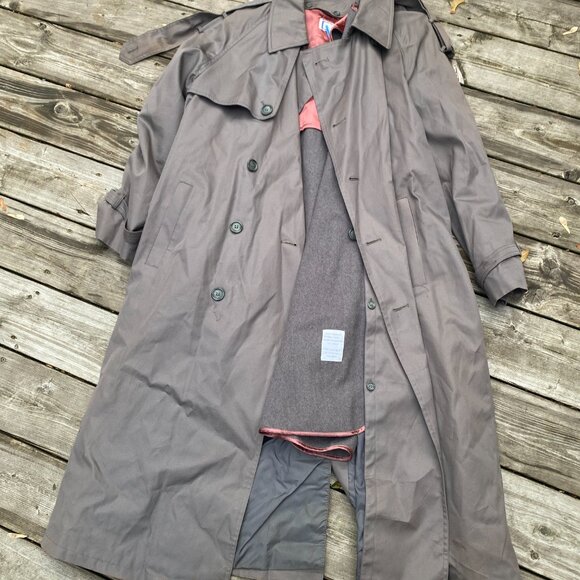 Men's Vintage 1998 YSL Yves Saint Laurent Wool Brown Button Coat Jacket Size 40 - Picture 10 of 16